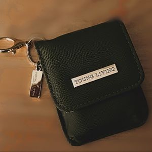 Young Living Essential Oils Carrier for 2 5ml bottles, keychain, green/gold